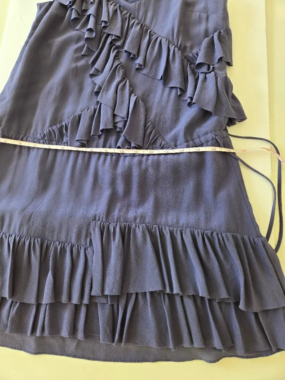 Banana Republic 100% Silk TieredRuffe Cami Mini Dress size XS Deep purple/blue